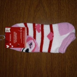 Women's Low Cut Socks (Hearts and Stripes Design)